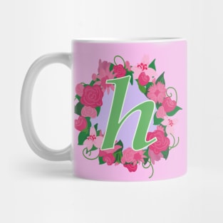 Monogram H, Personalized Floral Initial Mug